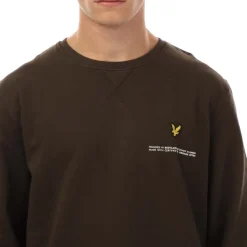 Sweatshirts*Lyle And Scott Organic Print Crew Neck Sweatshirt in olive