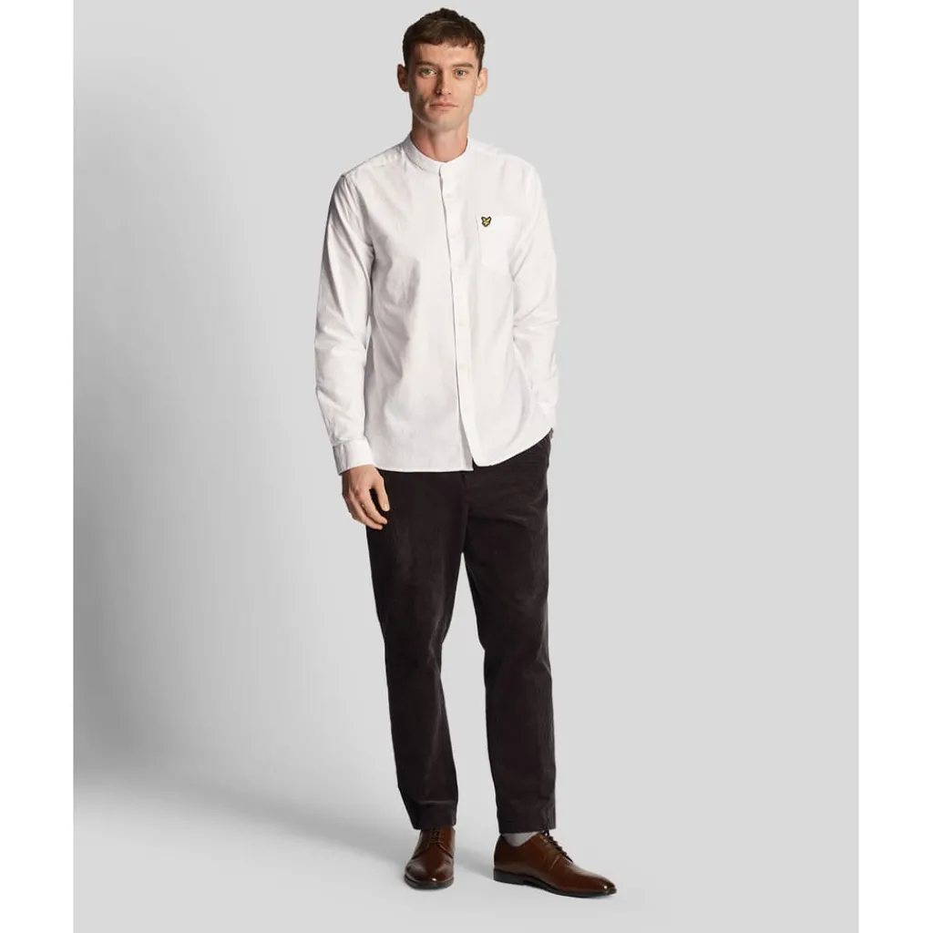 Shirts*Lyle And Scott Oxford Grandad Shirt in White