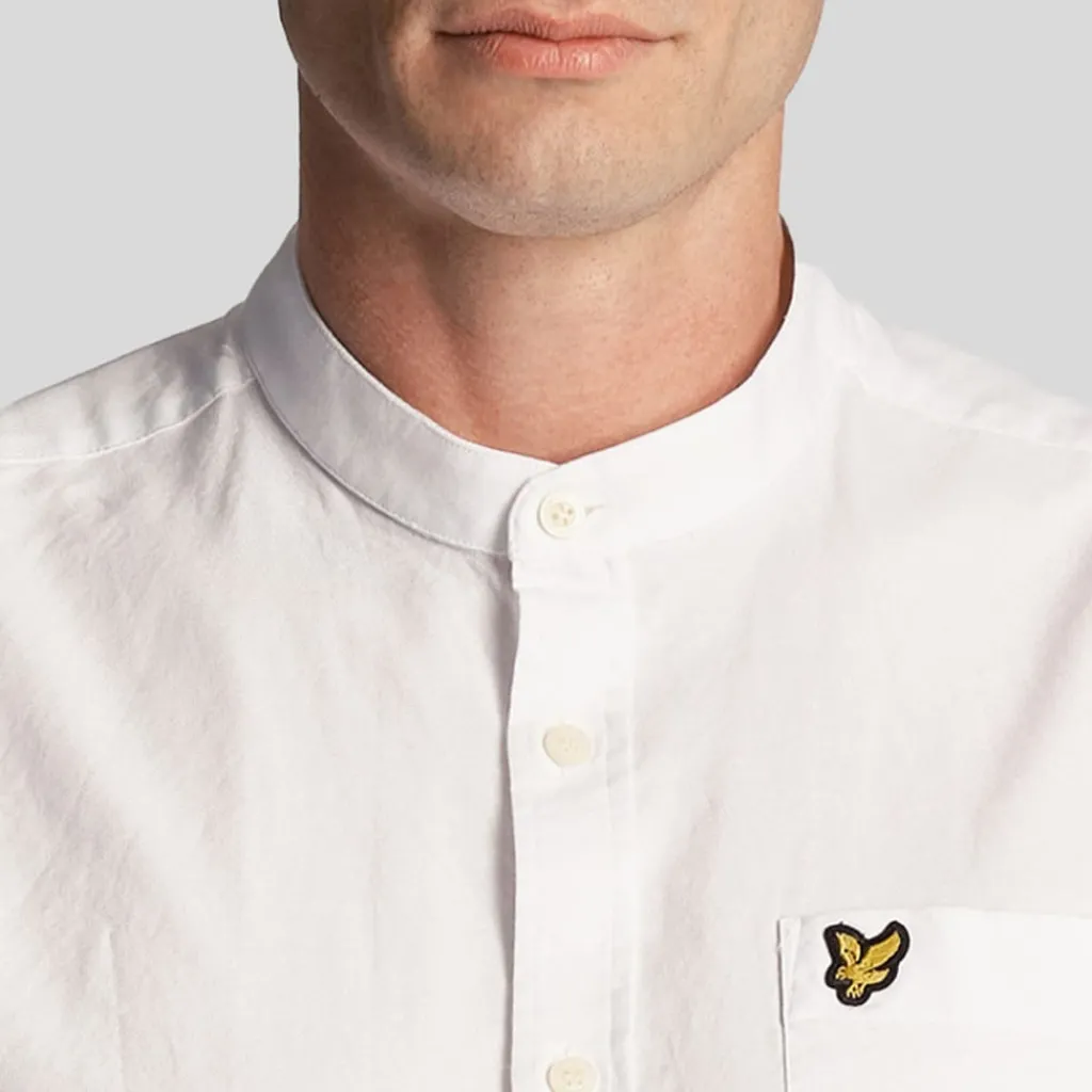 Shirts*Lyle And Scott Oxford Grandad Shirt in White