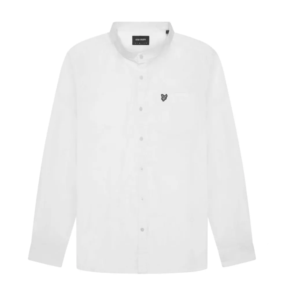 Shirts*Lyle And Scott Oxford Grandad Shirt in White