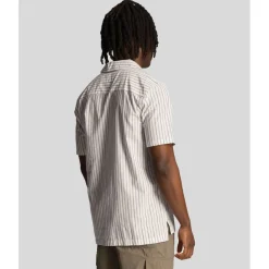 Shirts*Lyle And Scott Pinstripe Revere Collar Shirt in White