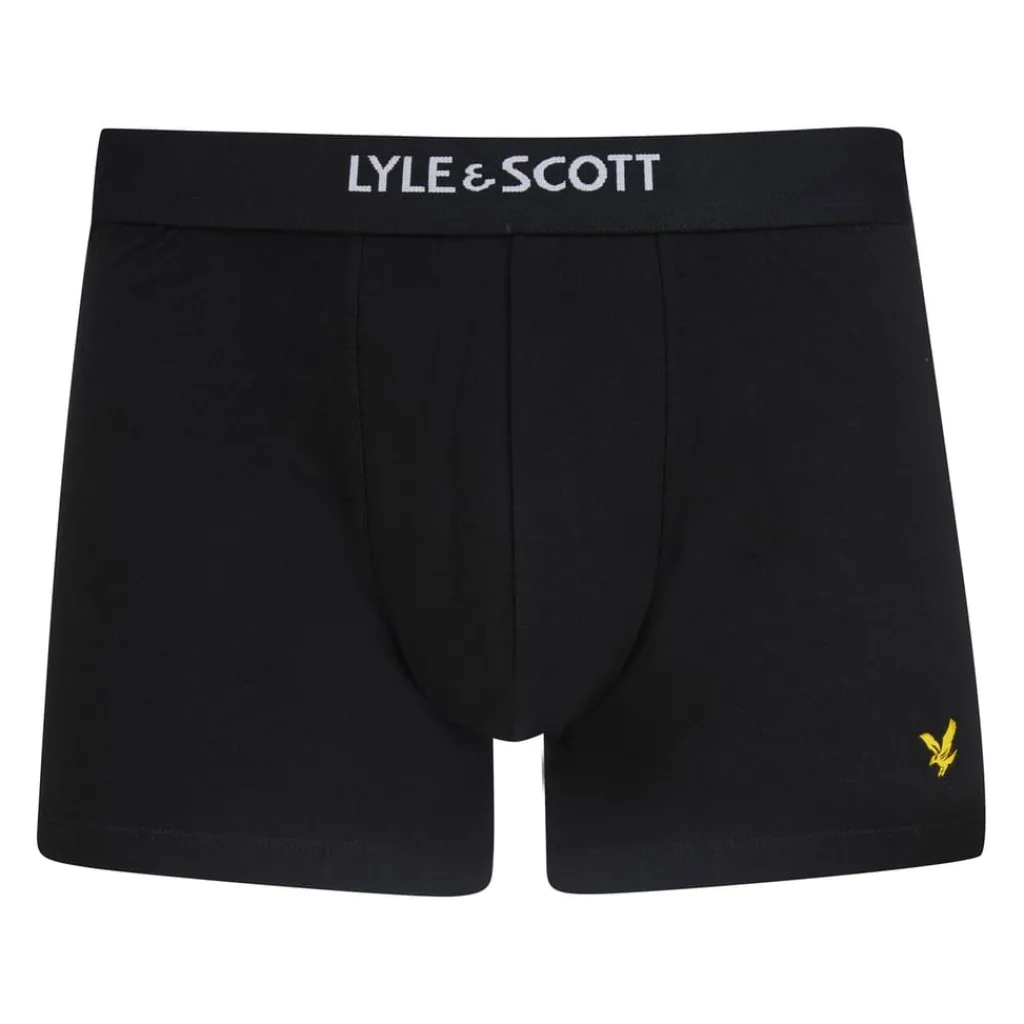Underwear And Socks*Lyle And Scott 3pk Cre Trunks in Black