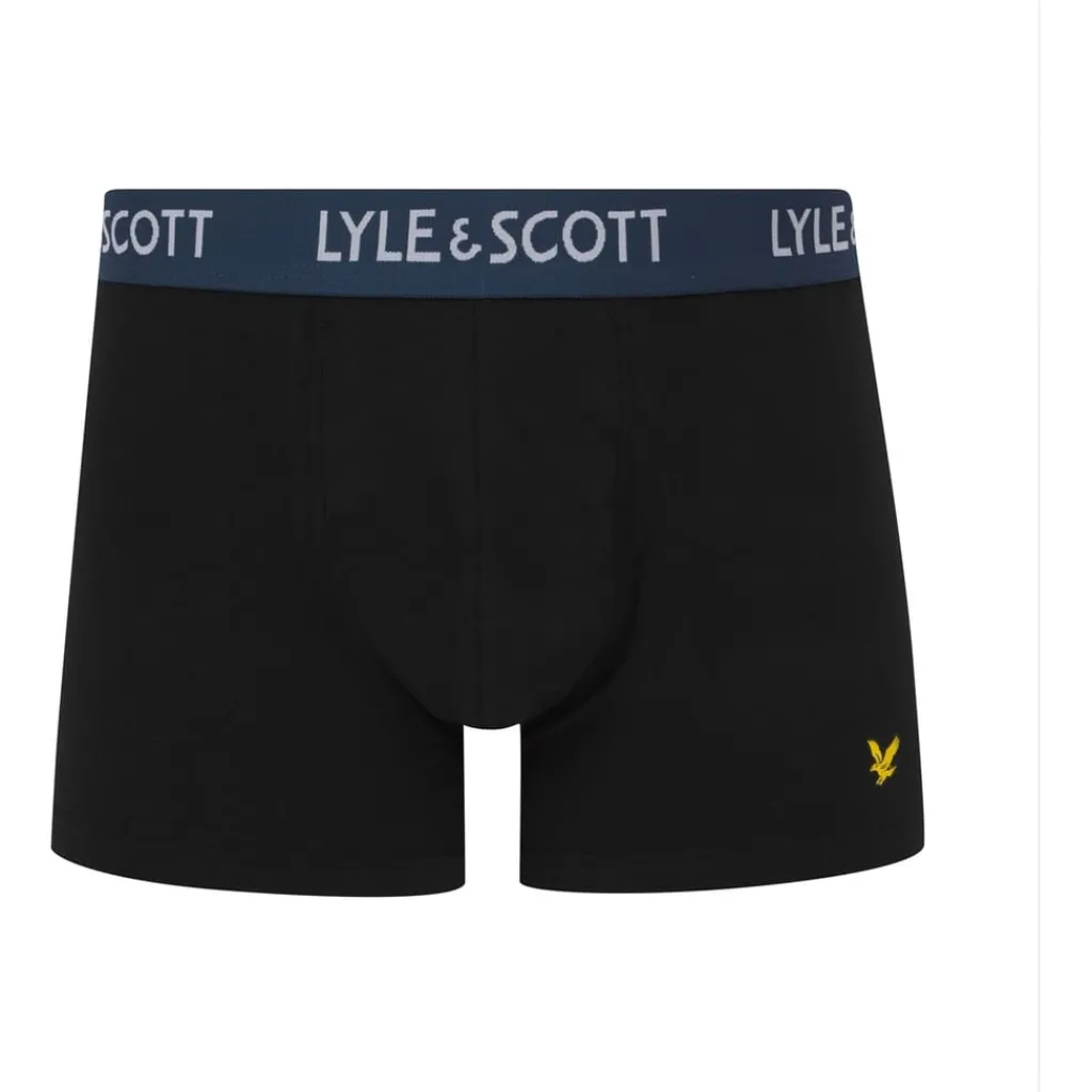 Underwear And Socks*Lyle And Scott 5pk Cre Trunks in Black