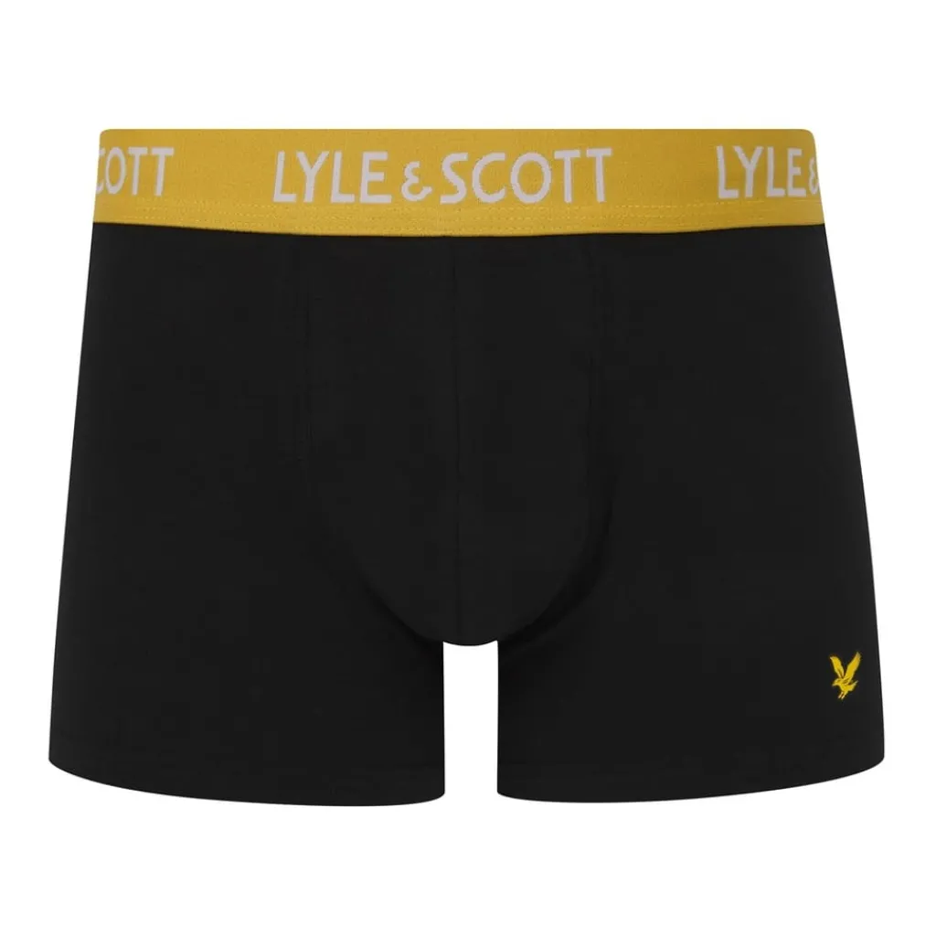 Underwear And Socks*Lyle And Scott 5pk Cre Trunks in Black