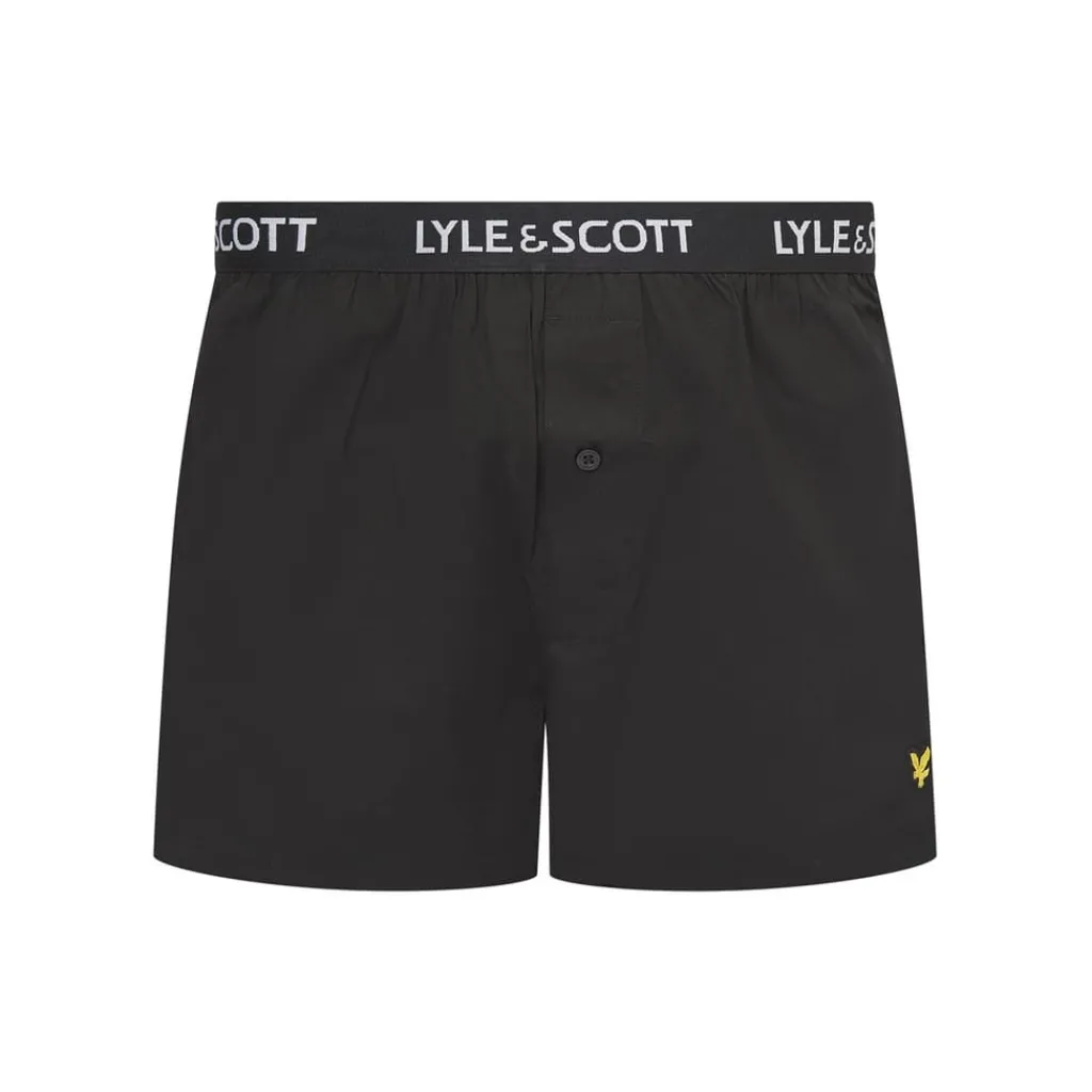 Underwear And Socks*Lyle And Scott 2pk Wvn Boxer in Black