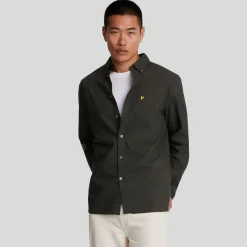 Shirts*Lyle And Scott Plain Oxford Shirt in Gunmetal