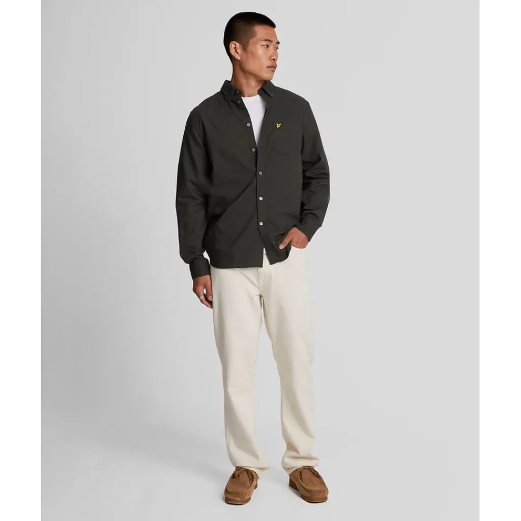 Shirts*Lyle And Scott Plain Oxford Shirt in Gunmetal