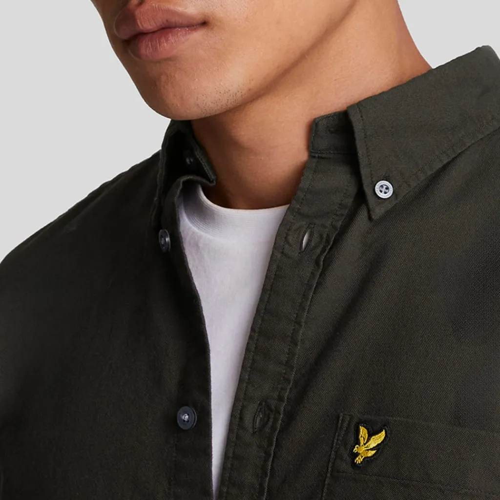 Shirts*Lyle And Scott Plain Oxford Shirt in Gunmetal