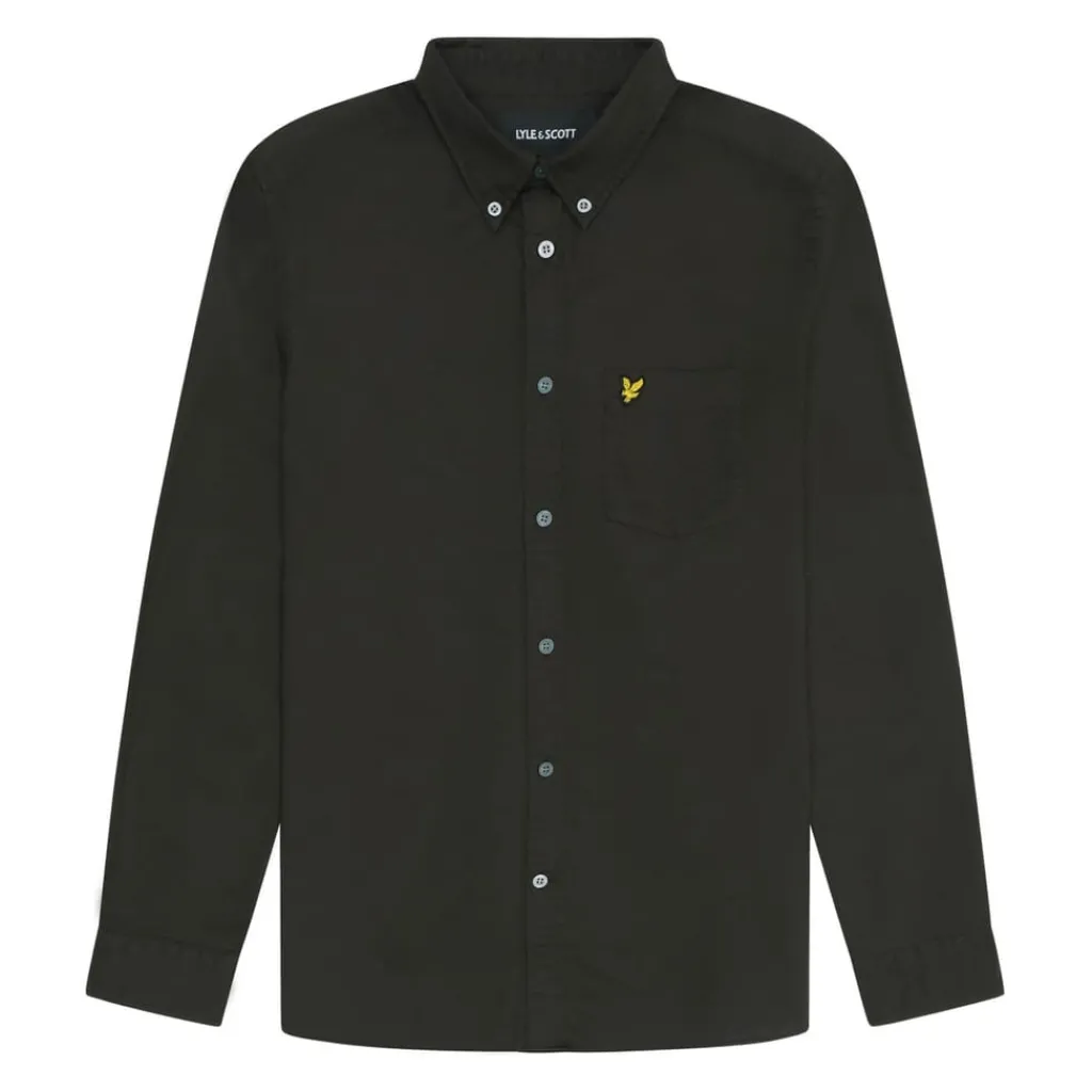 Shirts*Lyle And Scott Plain Oxford Shirt in Gunmetal
