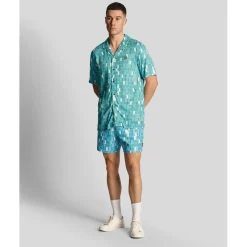 Shirts*Lyle And Scott Pool Print Shirt in Blue