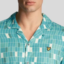 Shirts*Lyle And Scott Pool Print Shirt in Blue