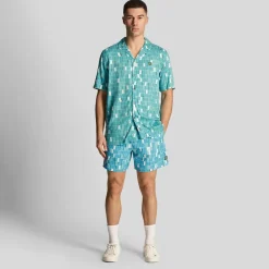 Shorts*Lyle And Scott Pool Print Swim Shorts in Blue