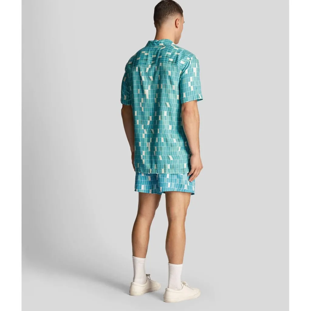 Shorts*Lyle And Scott Pool Print Swim Shorts in Blue