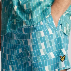 Shorts*Lyle And Scott Pool Print Swim Shorts in Blue