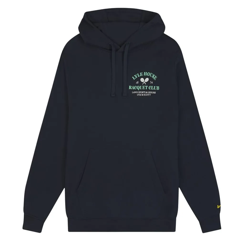 Hoodies*Lyle And Scott Racquet Club Graphic Hoodie in Navy