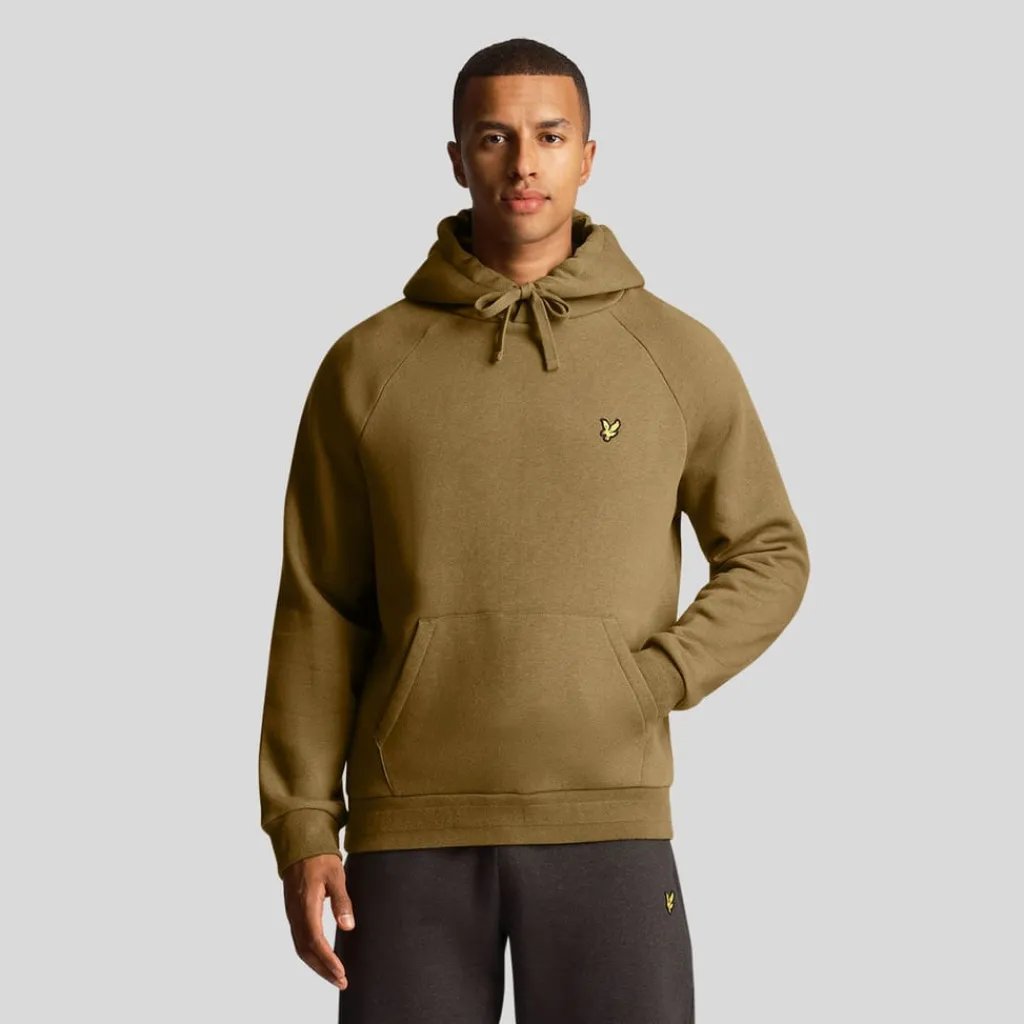 Hoodies*Lyle And Scott Raglan Racked Hoodie in olive