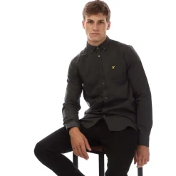 Shirts*Lyle And Scott Regular Fit Light Weight Oxford Shirt in Grey black