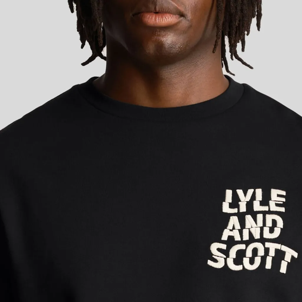 Sweatshirts*Lyle And Scott Ripple Logo Crewneck Sweatshirt in Black