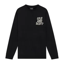 Sweatshirts*Lyle And Scott Ripple Logo Crewneck Sweatshirt in Black