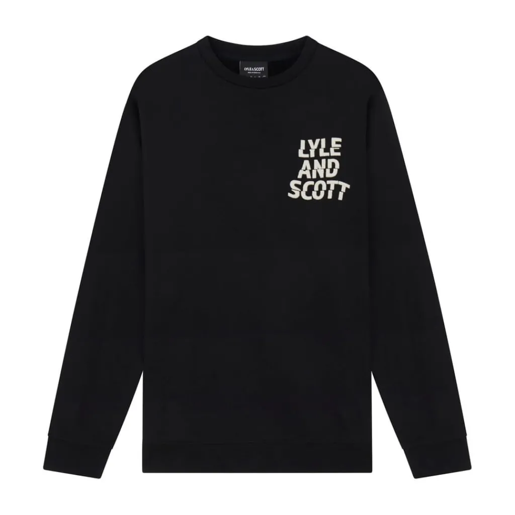 Sweatshirts*Lyle And Scott Ripple Logo Crewneck Sweatshirt in Black