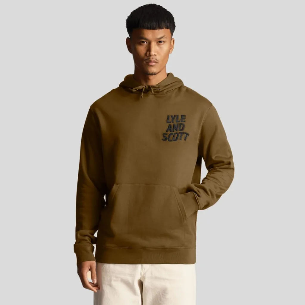Sweatshirts|Hoodies*Lyle And Scott Ripple Logo Hoodie in olive