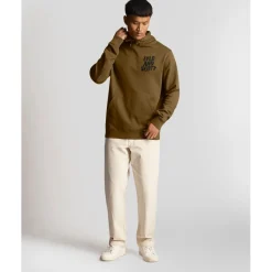 Sweatshirts|Hoodies*Lyle And Scott Ripple Logo Hoodie in olive