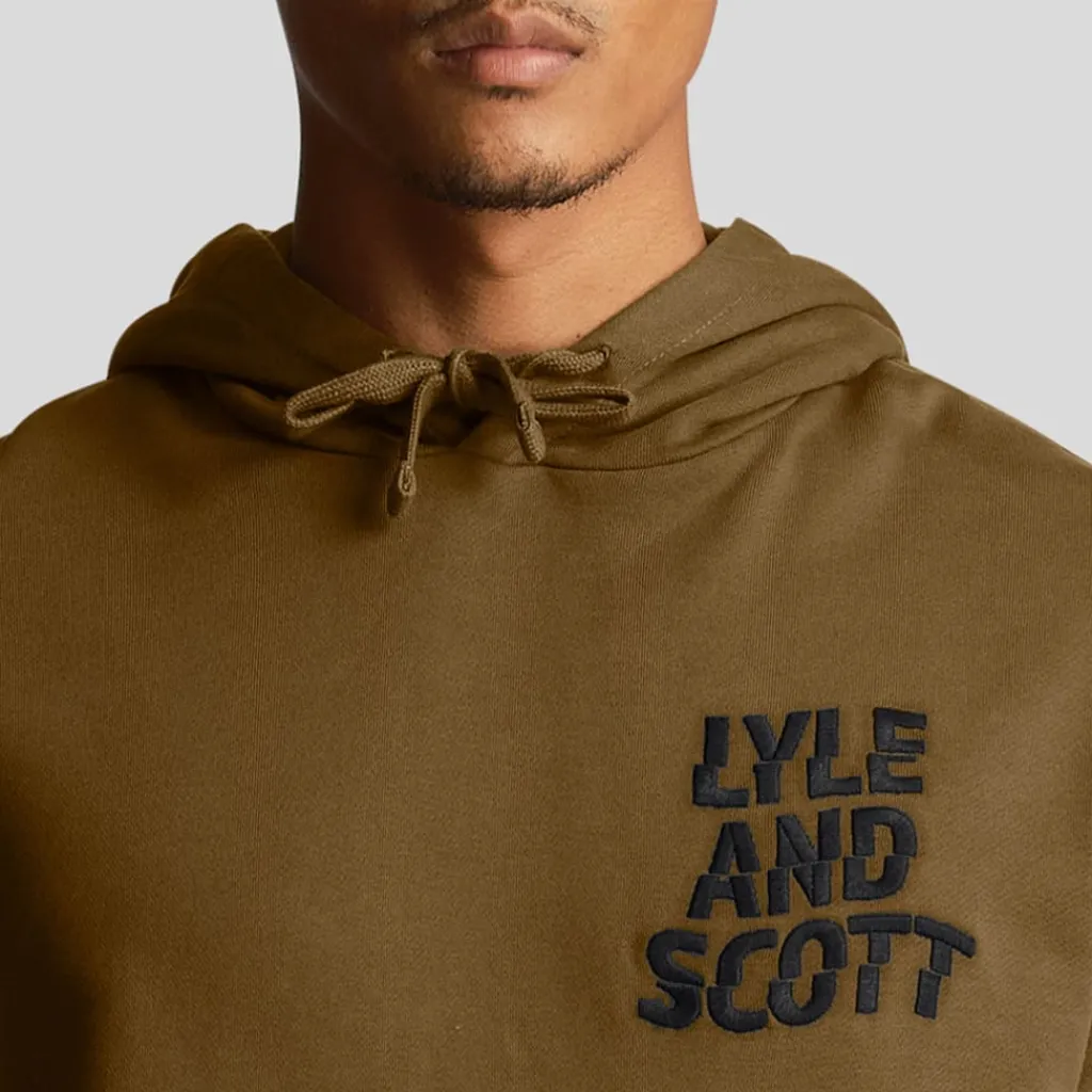 Sweatshirts|Hoodies*Lyle And Scott Ripple Logo Hoodie in olive