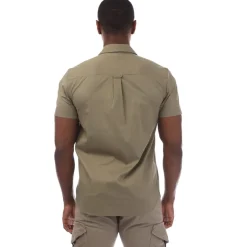 Shirts*Lyle And Scott Short Sleeve Poplin Shirt in olive