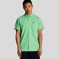 Shirts*Lyle And Scott Short Sleeve Pique Shirt in Green