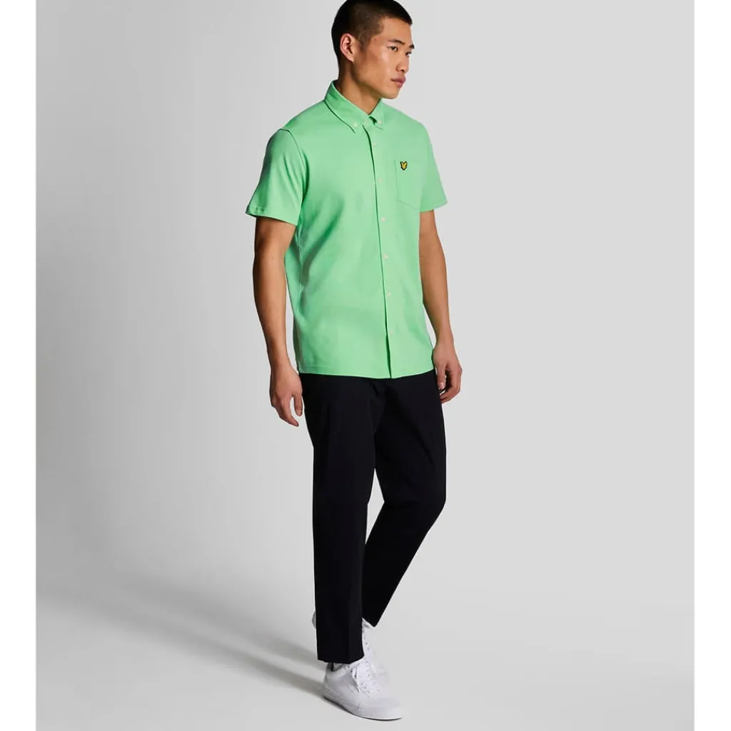 Shirts*Lyle And Scott Short Sleeve Pique Shirt in Green