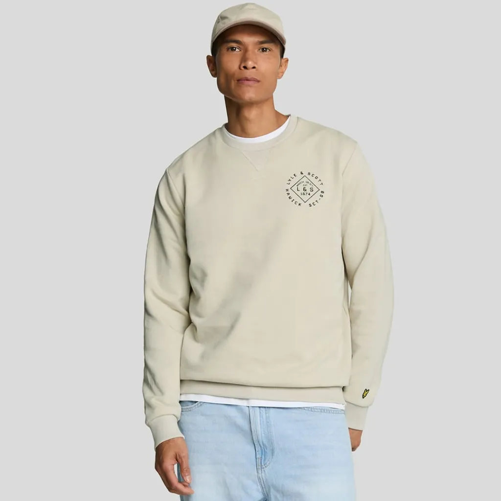 Sweatshirts*Lyle And Scott Stamp Crewneck Sweatshirt in Cream