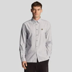 Shirts*Lyle And Scott Stripe Oxford Shirt in Grey White