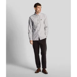 Shirts*Lyle And Scott Stripe Oxford Shirt in Grey White