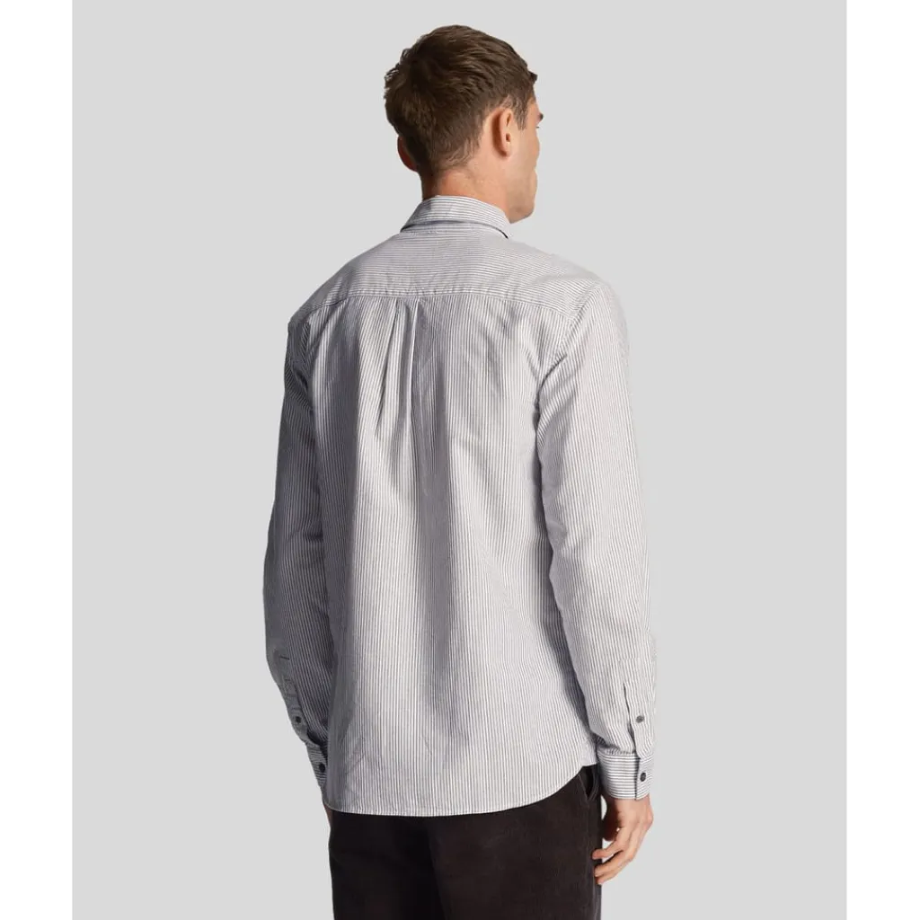 Shirts*Lyle And Scott Stripe Oxford Shirt in Grey White