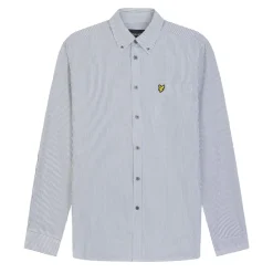 Shirts*Lyle And Scott Stripe Oxford Shirt in Grey White
