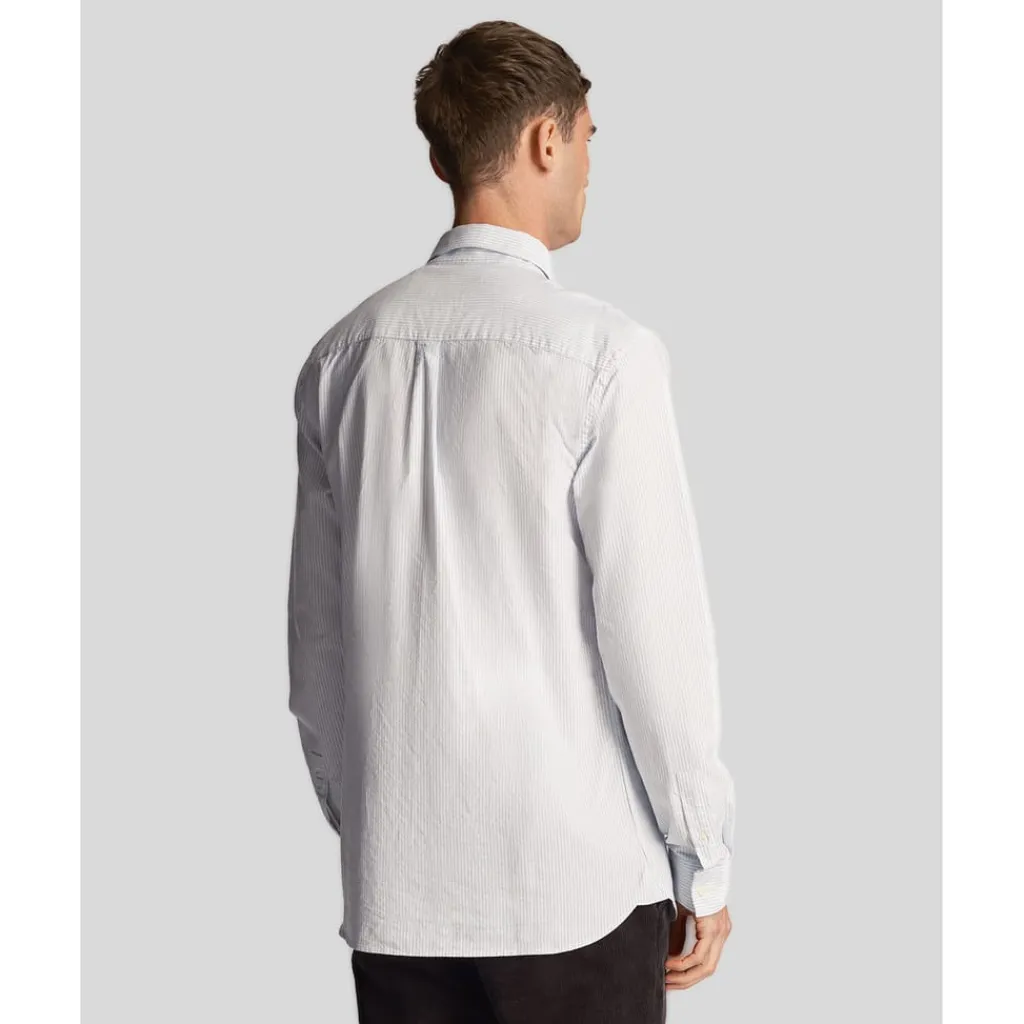 Shirts*Lyle And Scott Stripe Oxford Shirt in Blue-White