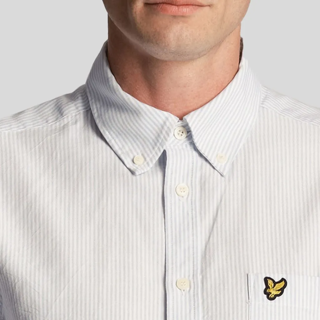 Shirts*Lyle And Scott Stripe Oxford Shirt in Blue-White