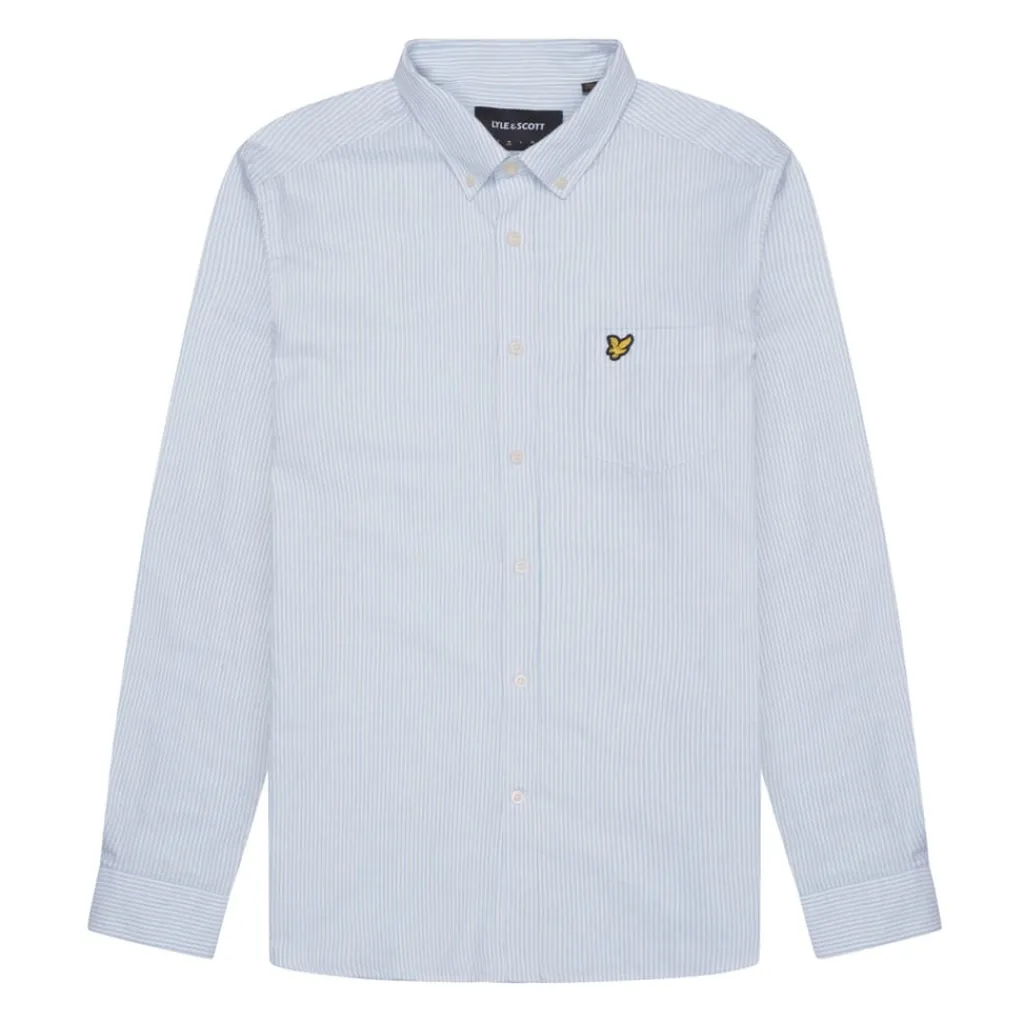 Shirts*Lyle And Scott Stripe Oxford Shirt in Blue-White