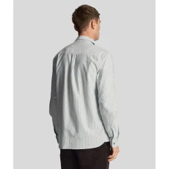 Shirts*Lyle And Scott Stripe Oxford Shirt in Green White