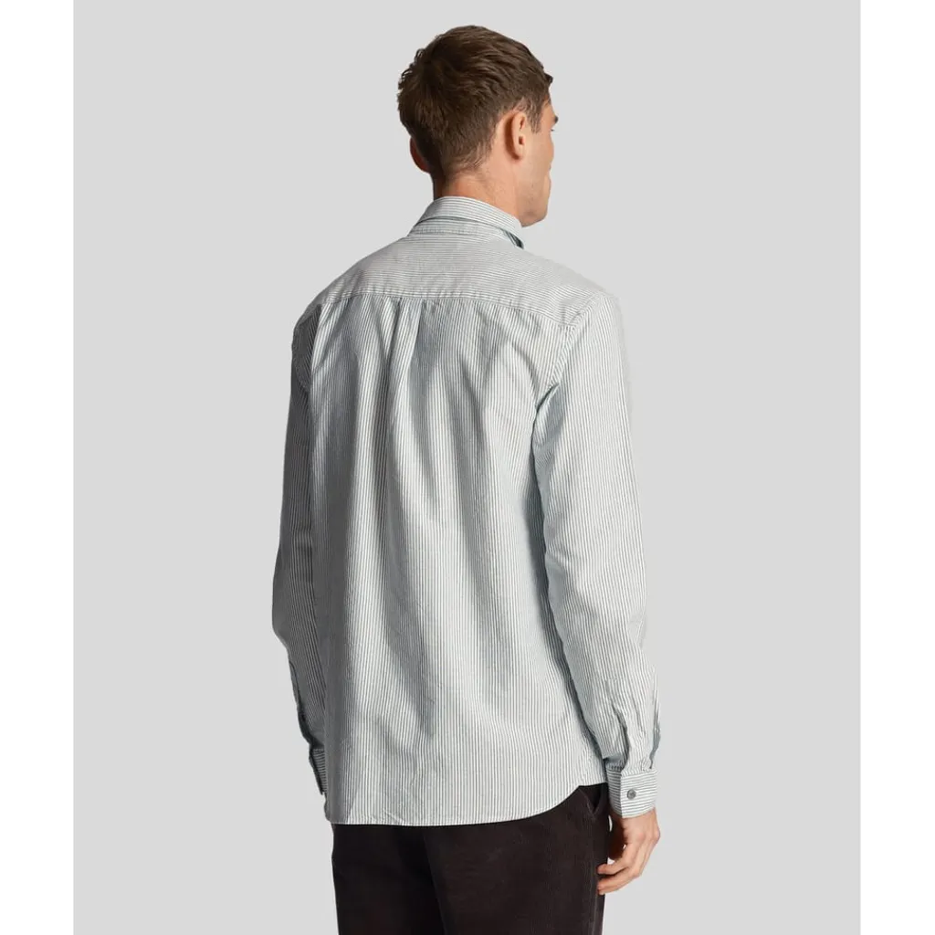 Shirts*Lyle And Scott Stripe Oxford Shirt in Green White
