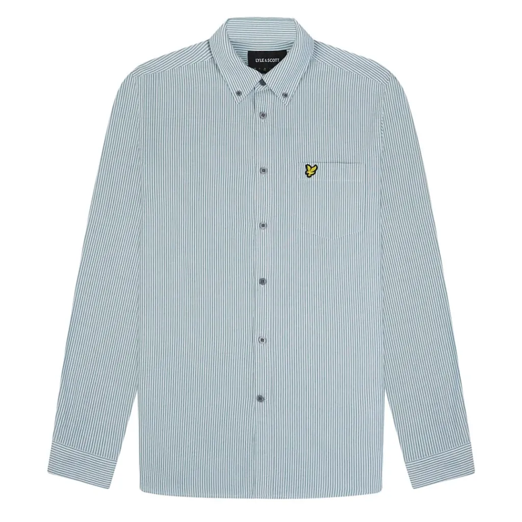 Shirts*Lyle And Scott Stripe Oxford Shirt in Green White