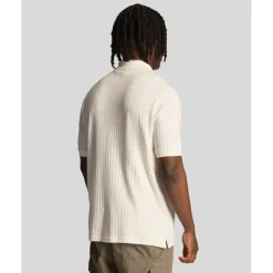 Polo Shirts*Lyle And Scott Textured Stripe Polo Shirt in White