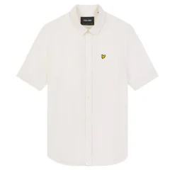 Shirts*Lyle And Scott Textured Stripe Short Sleeve Shirt in White