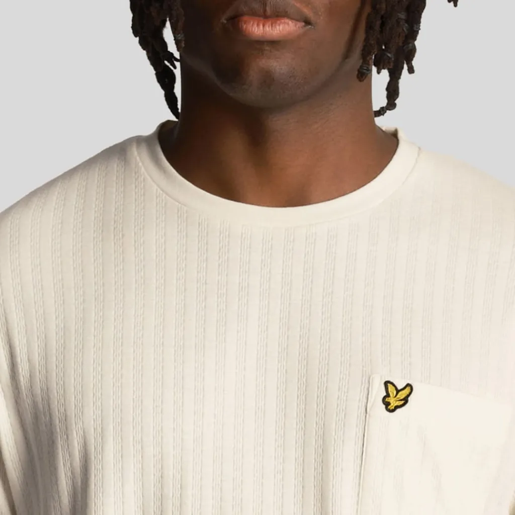 T-Shirts And Vests*Lyle And Scott Textured Stripe T-Shirt in White