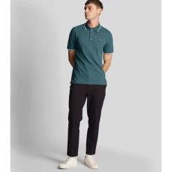 Polo Shirts*Lyle And Scott Tipped Polo Shirt in Green White