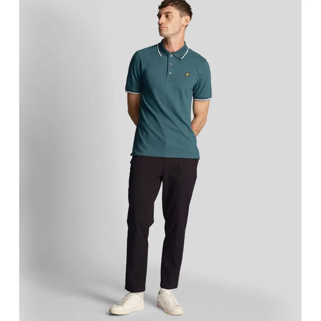 Polo Shirts*Lyle And Scott Tipped Polo Shirt in Green White