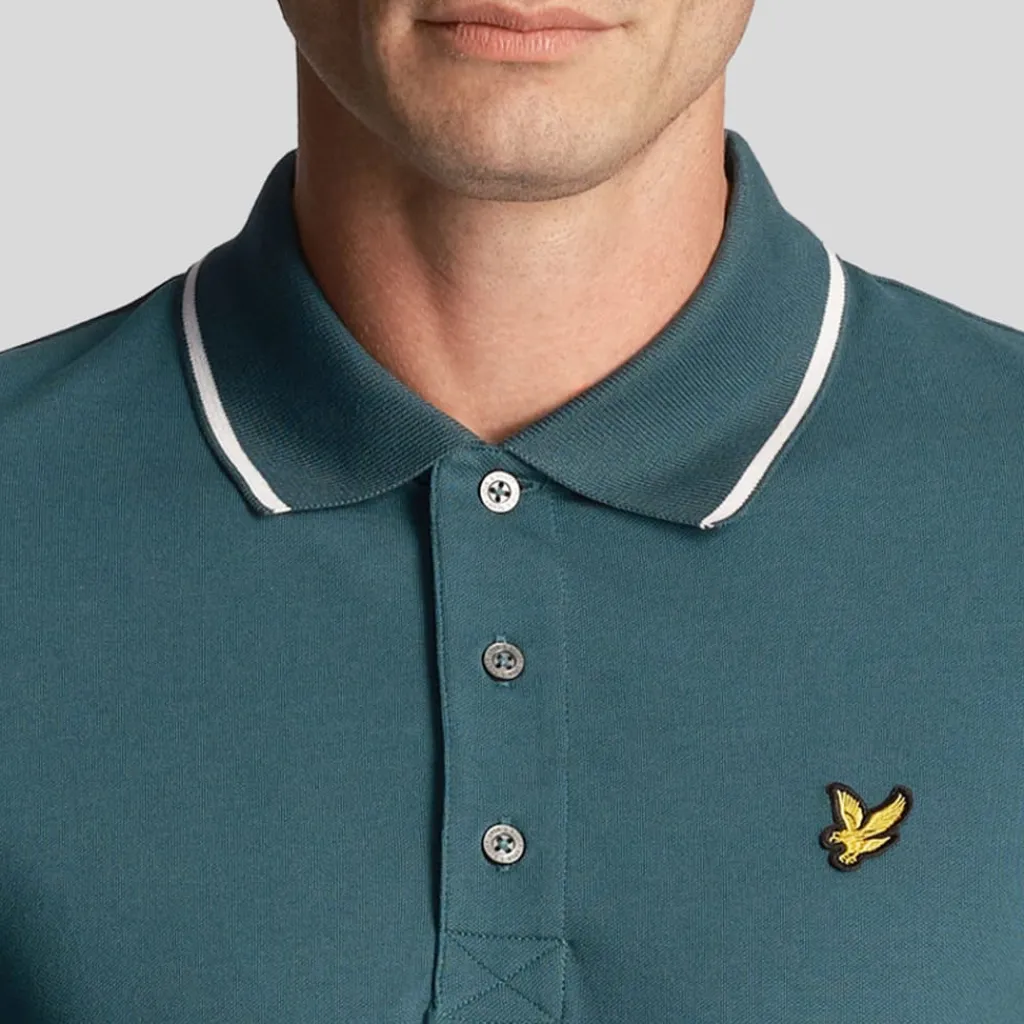 Polo Shirts*Lyle And Scott Tipped Polo Shirt in Green White