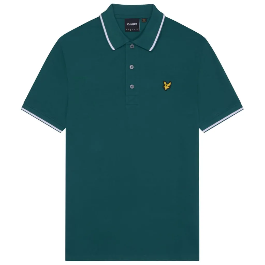 Polo Shirts*Lyle And Scott Tipped Polo Shirt in Green White