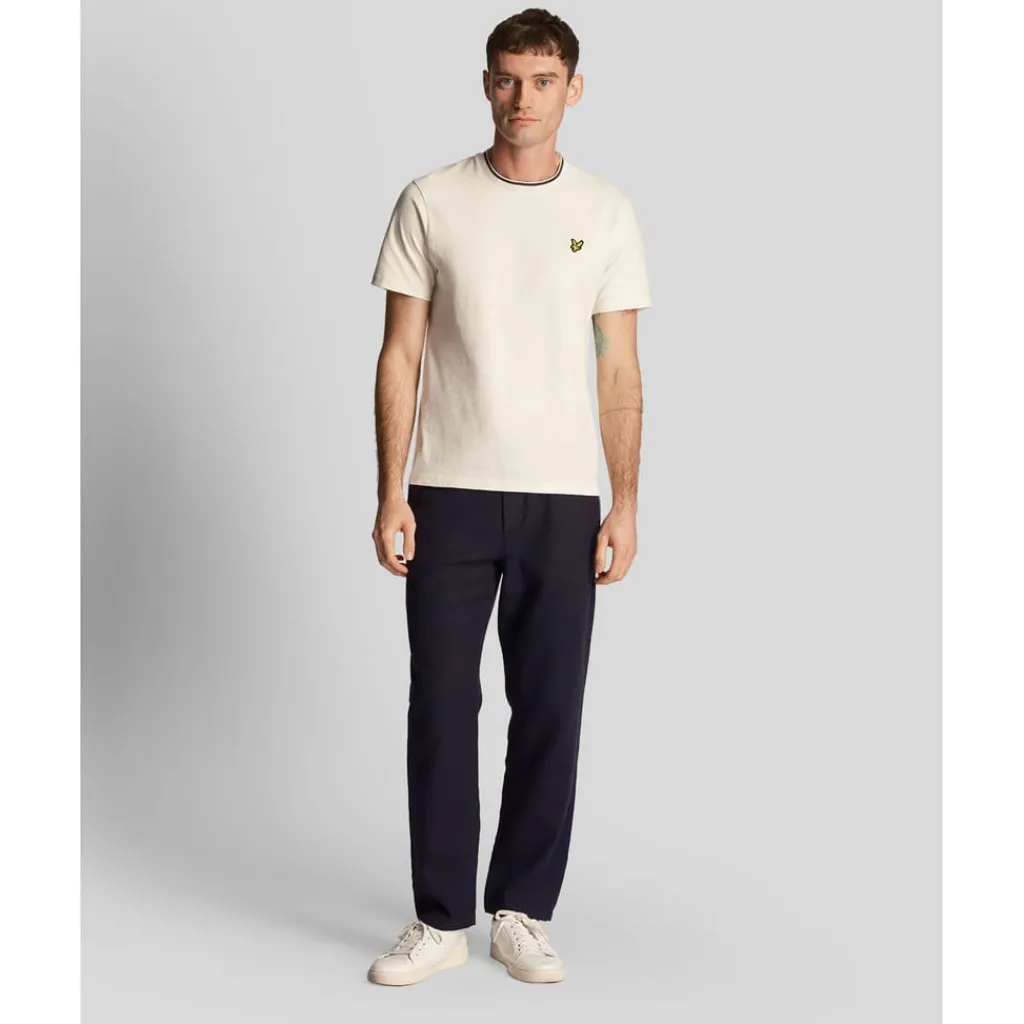T-Shirts And Vests*Lyle And Scott Tipped T-Shirt in White Grey