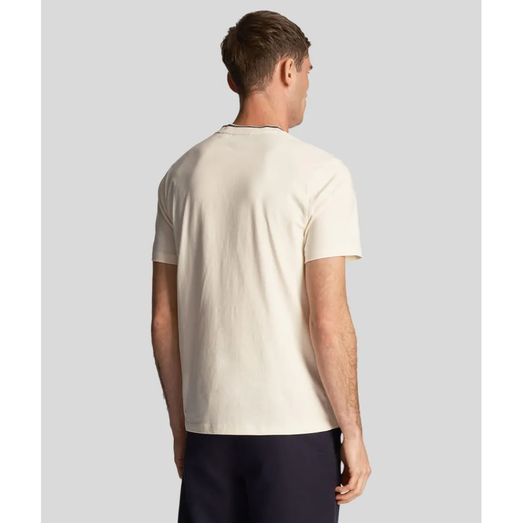 T-Shirts And Vests*Lyle And Scott Tipped T-Shirt in White Grey